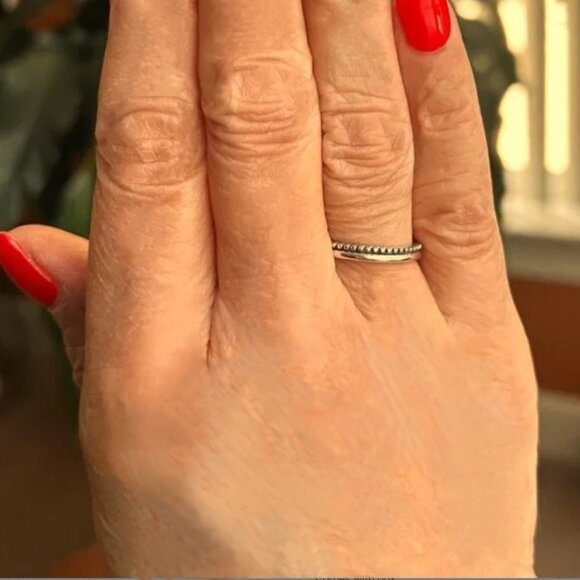 New STERLING SILVER 925 Beaded Bali Ring Size 8 - Picture 4 of 5